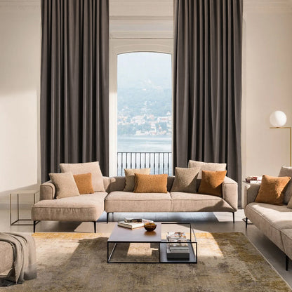 Decorative Pinch Pleated Curtain Single Panel - Light Brown