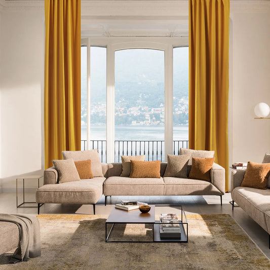 Decorative Pinch Pleated Curtain Single Panel - Mustard Yellow