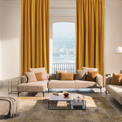 Decorative Pinch Pleated Curtain Single Panel - Mustard Yellow