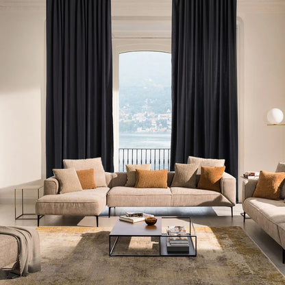 Decorative Pinch Pleated Curtain Single Panel - Black