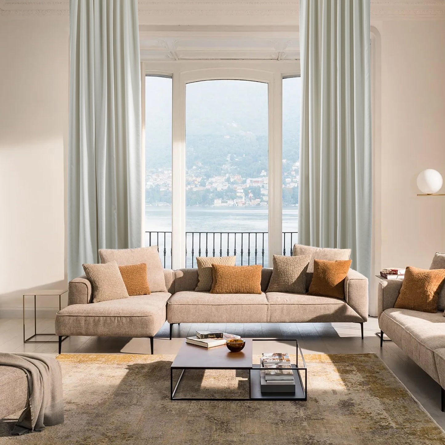 Decorative Pinch Pleated Curtain Single Panel - Ecru