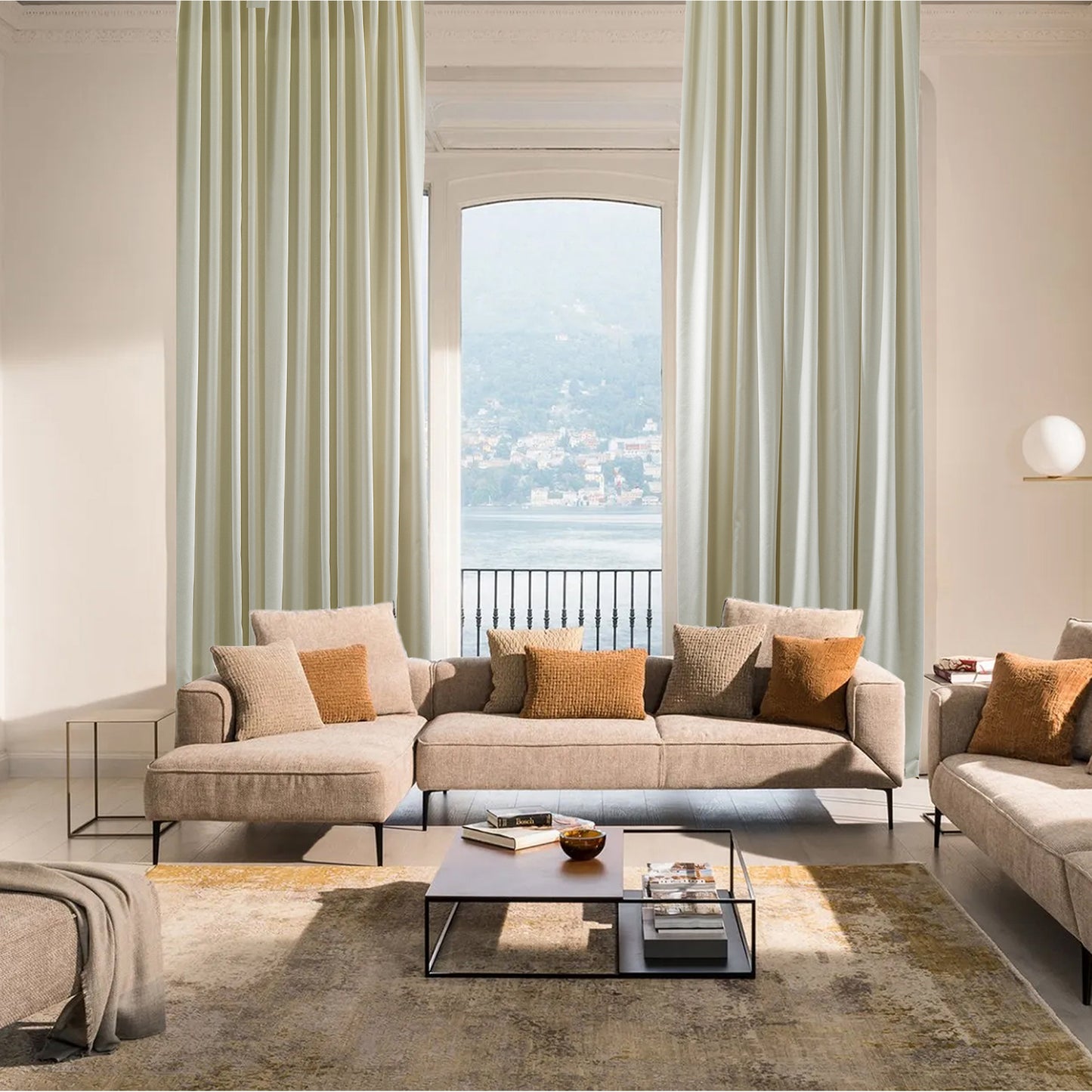 Decorative Pinch Pleated Curtain Single Panel - Cream