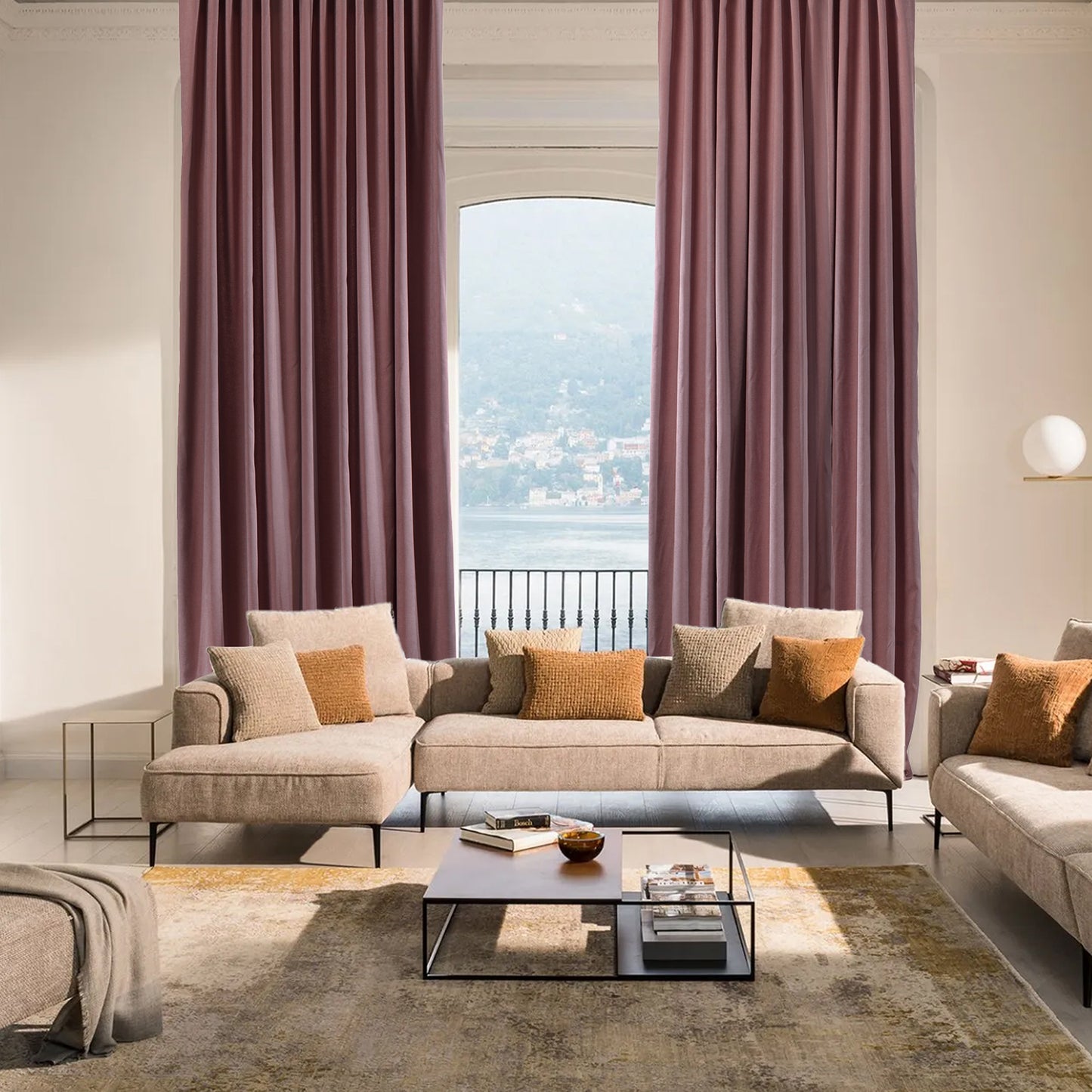 Decorative Pinch Pleated Curtain Single Panel - Rose Pink