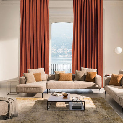 Decorative Pinch Pleated Curtain Single Panel - Burnt Orange