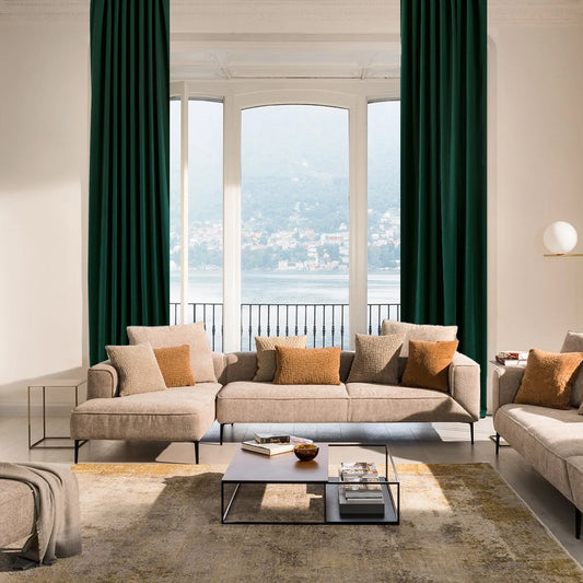 Decorative Pinch Pleated Curtain Single Panel - Dark Green