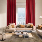 Decorative Pinch Pleated Curtain Single Panel - Red