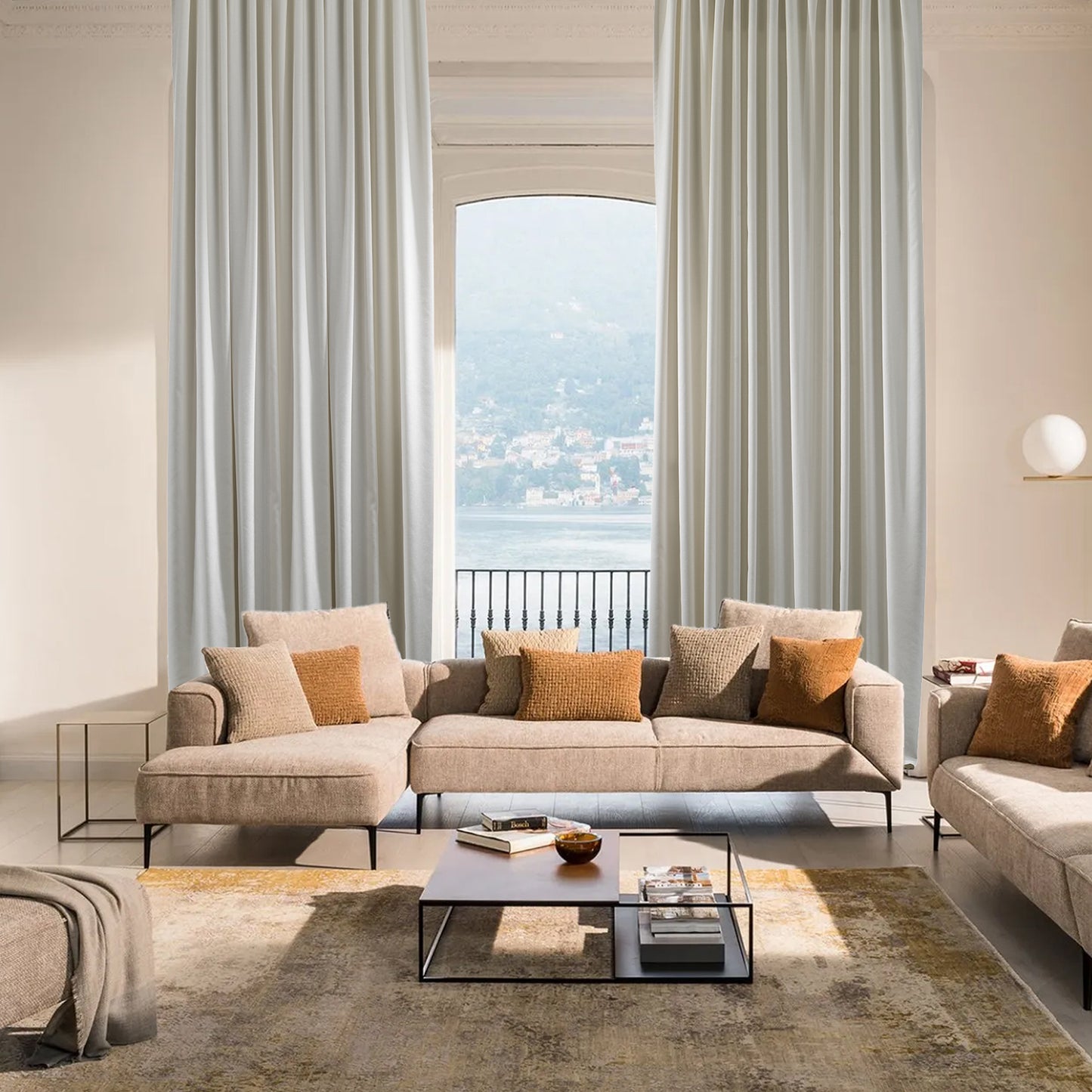Decorative Pinch Pleated Curtain Single Panel - Off White