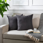 Decorative Cushion Covers Set of 2 Hidden Zipper - Grey