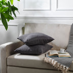 Decorative Cushion Covers Set of 2 Hidden Zipper - Grey