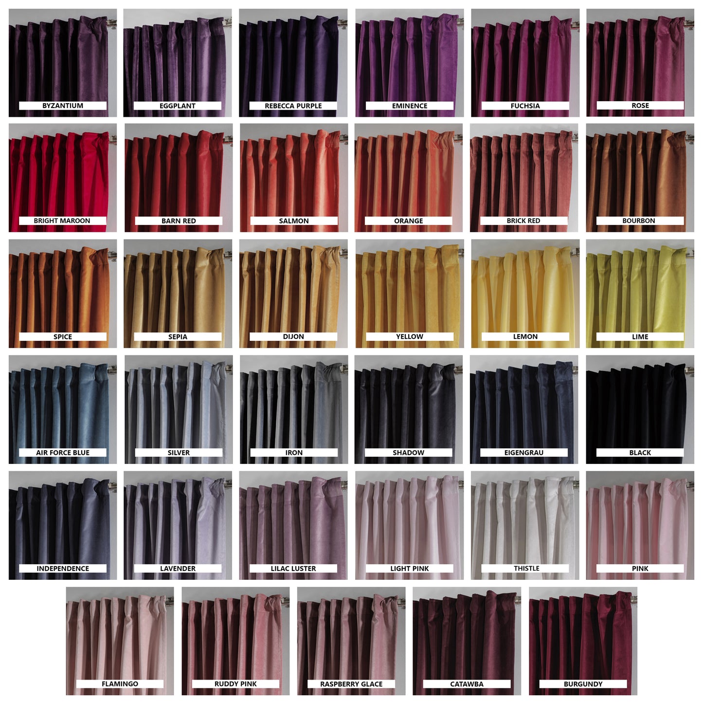 Matte Velvet Curtain Single Panel - Black