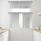 Sheer silk crepe kitchen valances, sheer silk crepe valance, kitchen window valance, light filtering kitchen curtains, decorative kitchen valance, elegant window topper, modern kitchen decor, luxury kitchen valance, café window curtain, custom kitchen valance, rod pocket valance, sheer window treatment, kitchen window curtains, stylish window valance, home decor, window furnishings, decorative kitchen window topper
