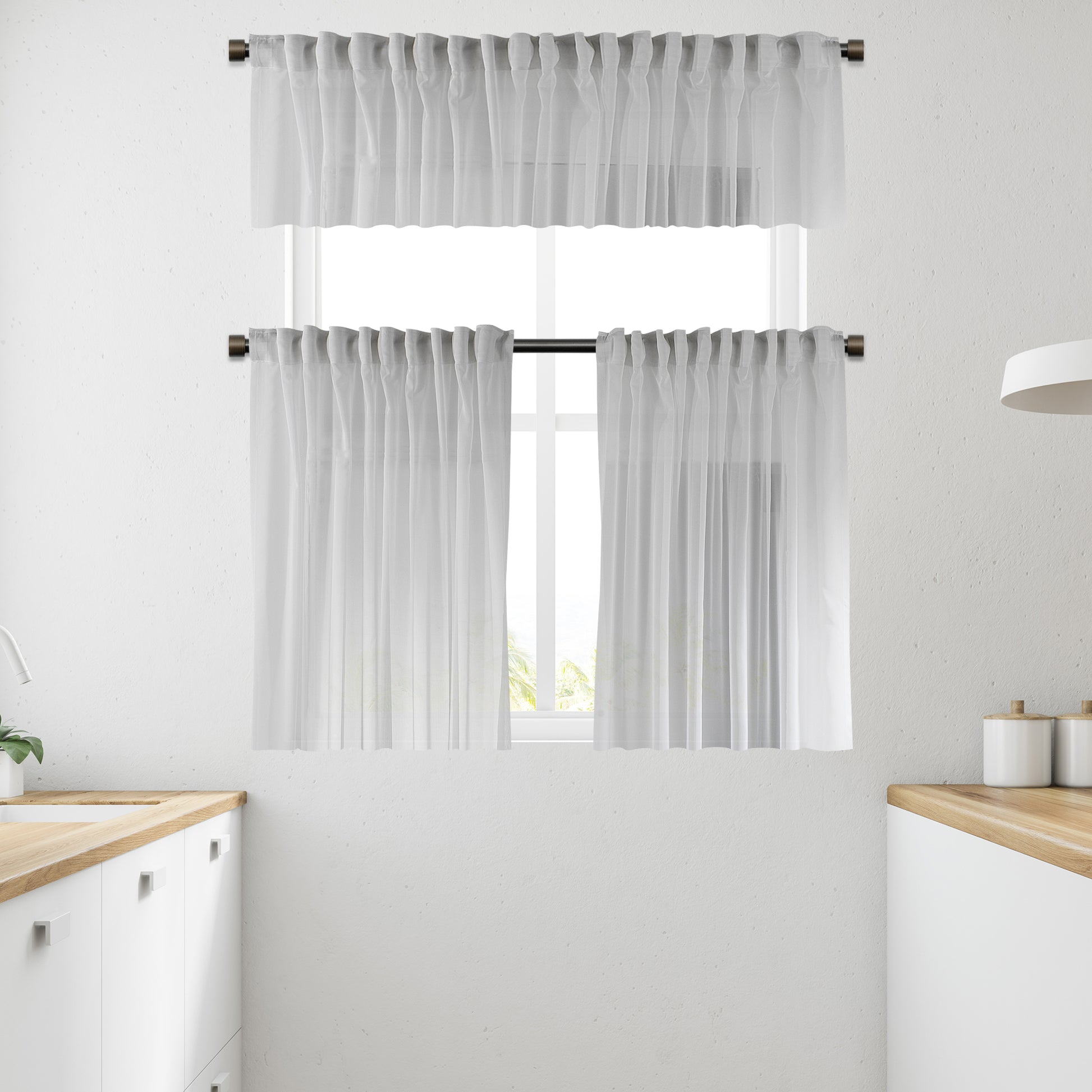 Sheer silk crepe kitchen valances, sheer silk crepe valance, kitchen window valance, light filtering kitchen curtains, decorative kitchen valance, elegant window topper, modern kitchen decor, luxury kitchen valance, café window curtain, custom kitchen valance, rod pocket valance, sheer window treatment, kitchen window curtains, stylish window valance, home decor, window furnishings, decorative kitchen window topper