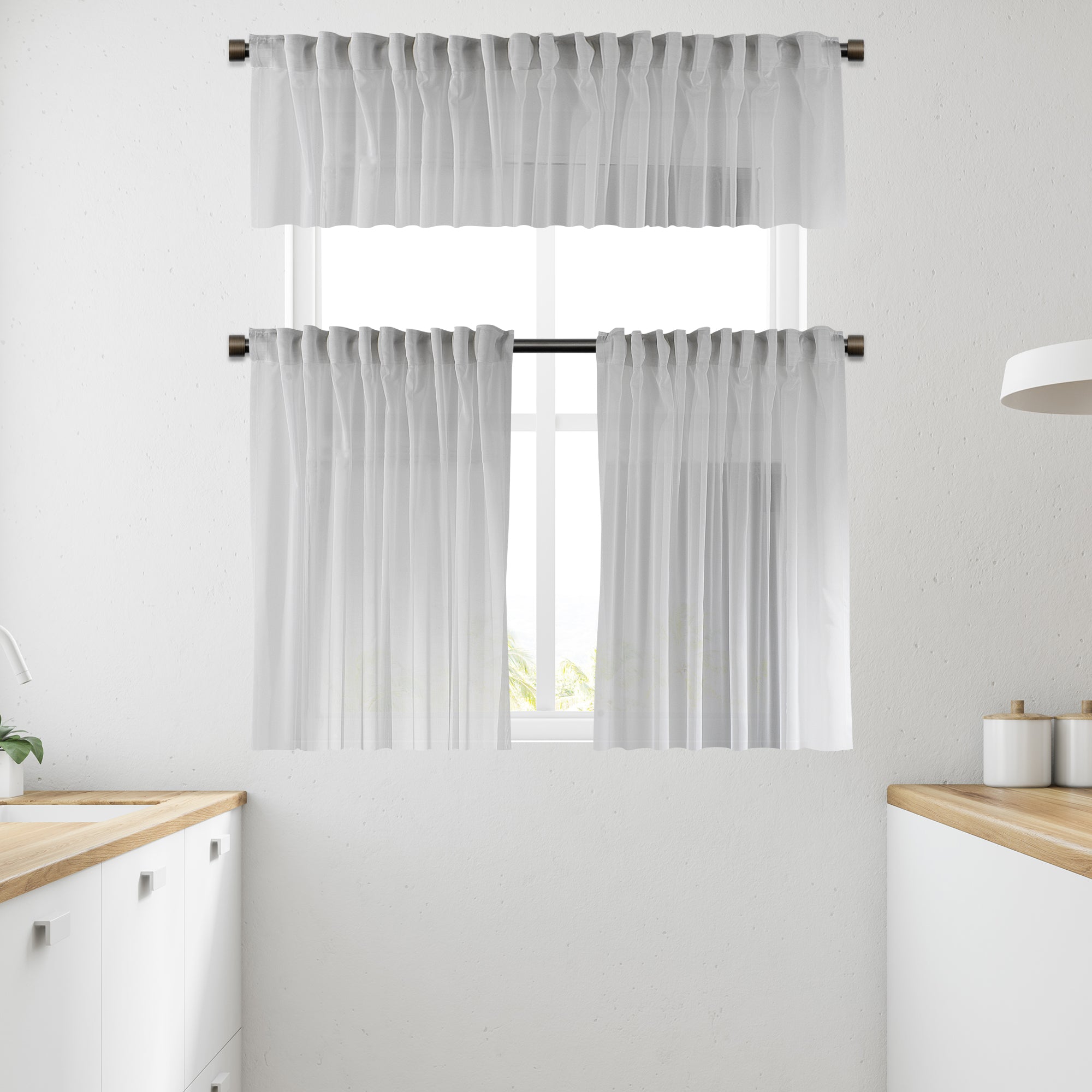 Sheer silk crepe kitchen valances, sheer silk crepe valance, kitchen window valance, light filtering kitchen curtains, decorative kitchen valance, elegant window topper, modern kitchen decor, luxury kitchen valance, café window curtain, custom kitchen valance, rod pocket valance, sheer window treatment, kitchen window curtains, stylish window valance, home decor, window furnishings, decorative kitchen window topper