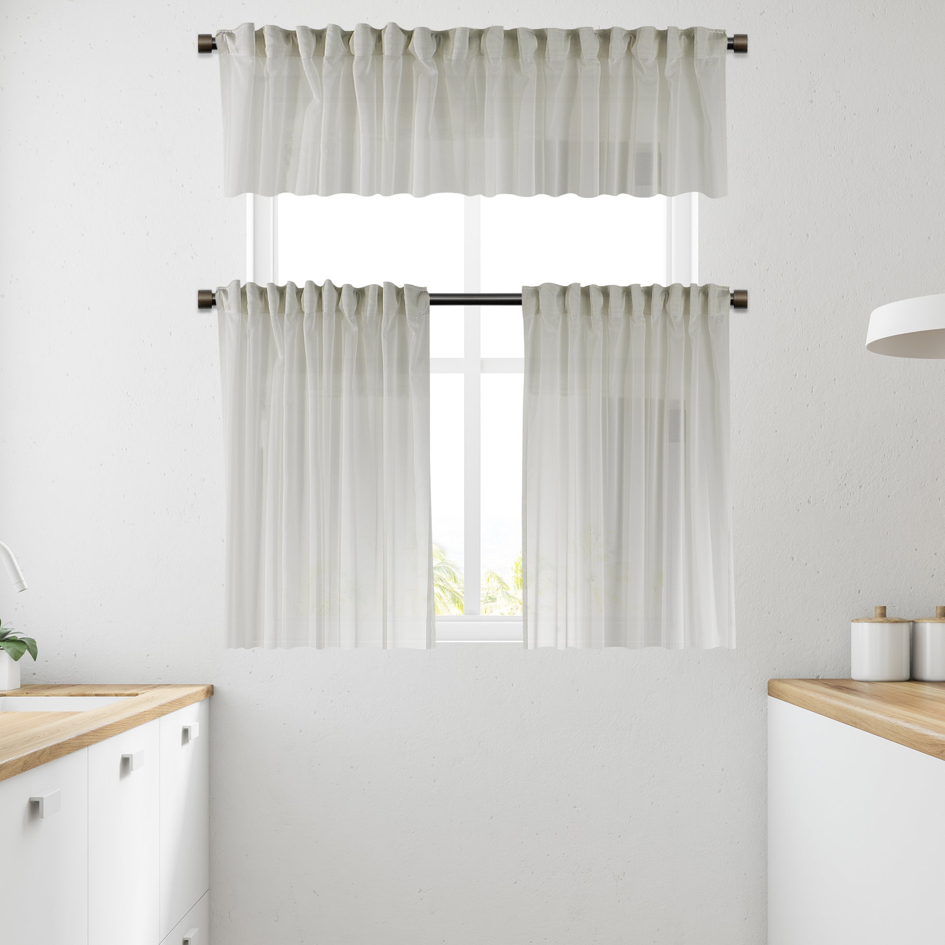 Sheer silk crepe kitchen valances, sheer silk crepe valance, kitchen window valance, light filtering kitchen curtains, decorative kitchen valance, elegant window topper, modern kitchen decor, luxury kitchen valance, café window curtain, custom kitchen valance, rod pocket valance, sheer window treatment, kitchen window curtains, stylish window valance, home decor, window furnishings, decorative kitchen window topper.