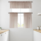 Sheer silk crepe kitchen valances, sheer silk crepe valance, kitchen window valance, light filtering kitchen curtains, decorative kitchen valance, elegant window topper, modern kitchen decor, luxury kitchen valance, café window curtain, custom kitchen valance, rod pocket valance, sheer window treatment, kitchen window curtains, stylish window valance, home decor, window furnishings, decorative kitchen window topper.