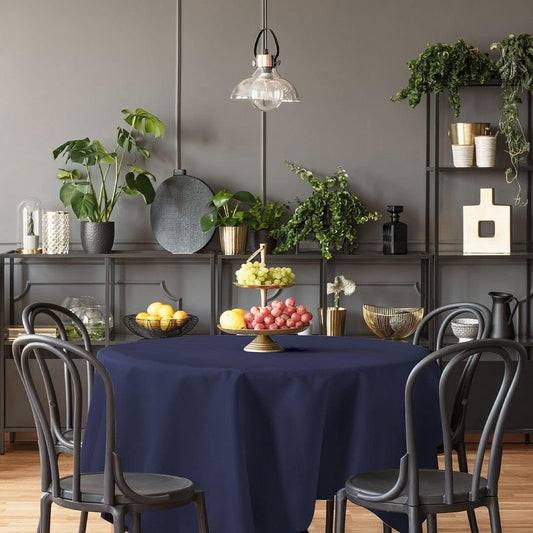 Linen Texture Tablecloths, Tabletop & Napkins - Navy Blue