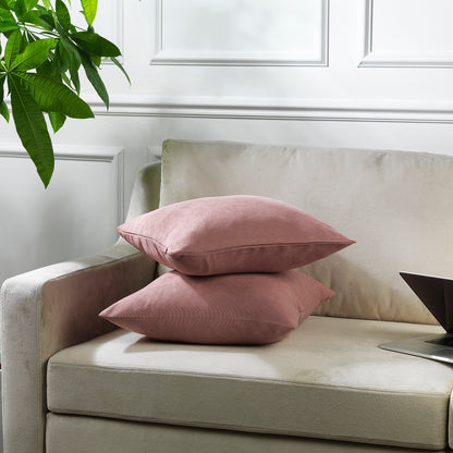 Decorative Cushion Covers Set of 2 Hidden Zipper - Rose Pink