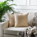 Decorative Cushion Covers Set of 2 Hidden Zipper - Beige