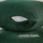 Decorative Cushion Covers Set of 2 Hidden Zipper - Dark Green