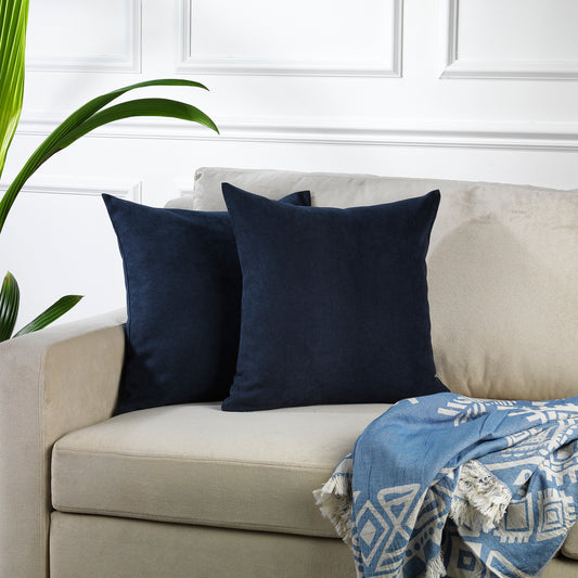 Decorative Cushion Covers Set of 2 Hidden Zipper - Royal Blue
