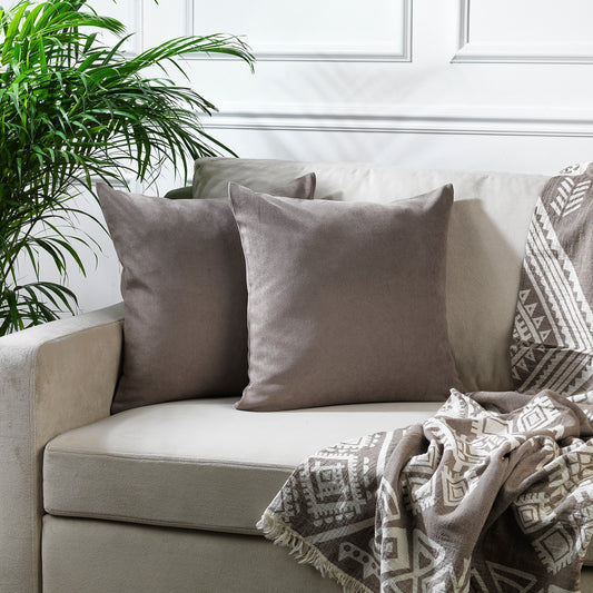 Decorative Cushion Covers Set of 2 Hidden Zipper - Stone