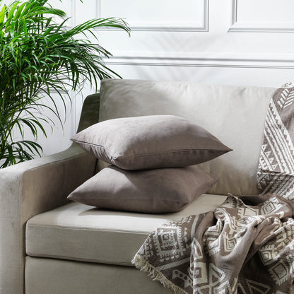 Decorative Cushion Covers Set of 2 Hidden Zipper - Stone