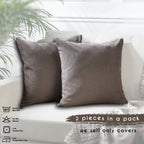 Decorative Cushion Covers Set of 2 Hidden Zipper - Stone