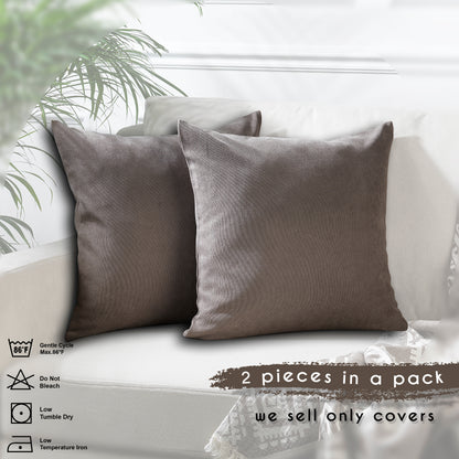 Decorative Cushion Covers Set of 2 Hidden Zipper - Stone