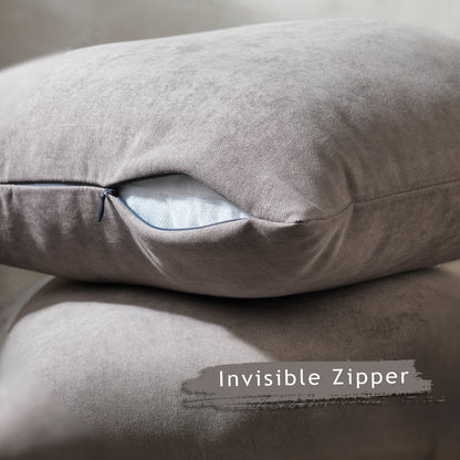 Decorative Cushion Covers Set of 2 Hidden Zipper - Stone