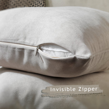 Decorative Cushion Covers Set of 2 Hidden Zipper - Light Stone