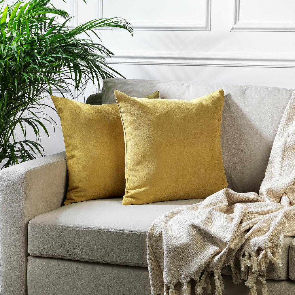 Decorative Cushion Covers Set of 2 Hidden Zipper - Olive Green
