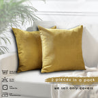 Decorative Cushion Covers Set of 2 Hidden Zipper - Olive Green