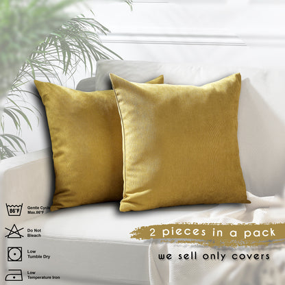 Decorative Cushion Covers Set of 2 Hidden Zipper - Olive Green