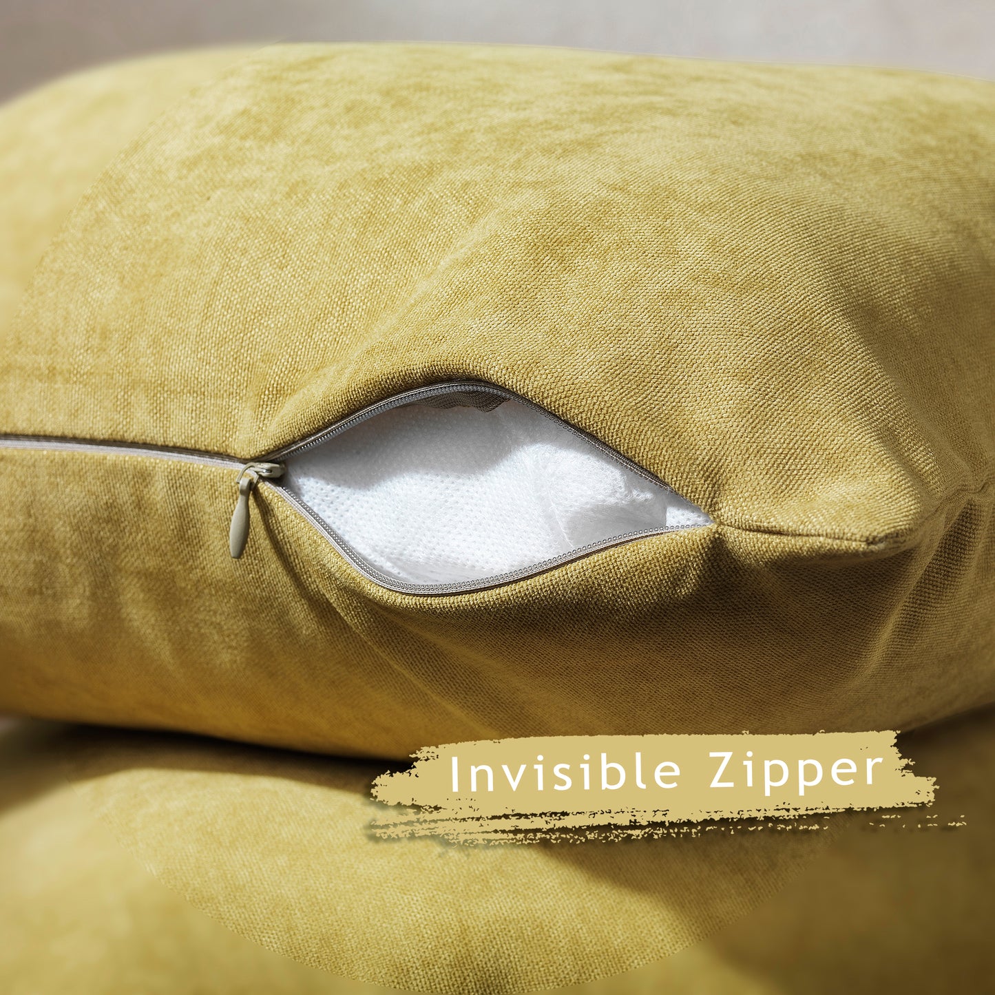 Decorative Cushion Covers Set of 2 Hidden Zipper - Olive Green