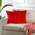 Decorative Cushion Covers Set of 2 Hidden Zipper - Red
