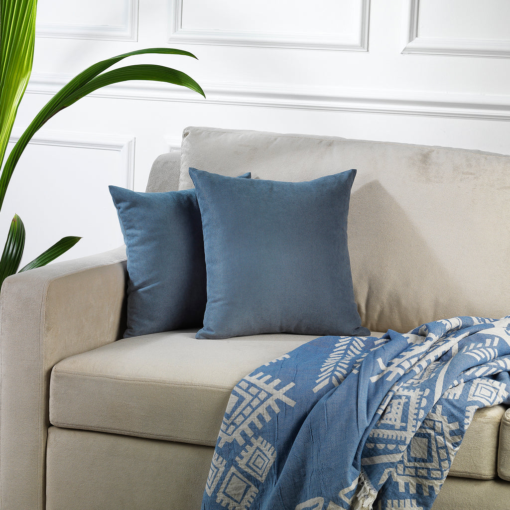 Decorative Cushion Covers Set of 2 Hidden Zipper - Sky Blue