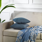 Decorative Cushion Covers Set of 2 Hidden Zipper - Sky Blue