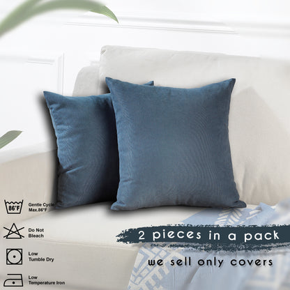 Decorative Cushion Covers Set of 2 Hidden Zipper - Sky Blue