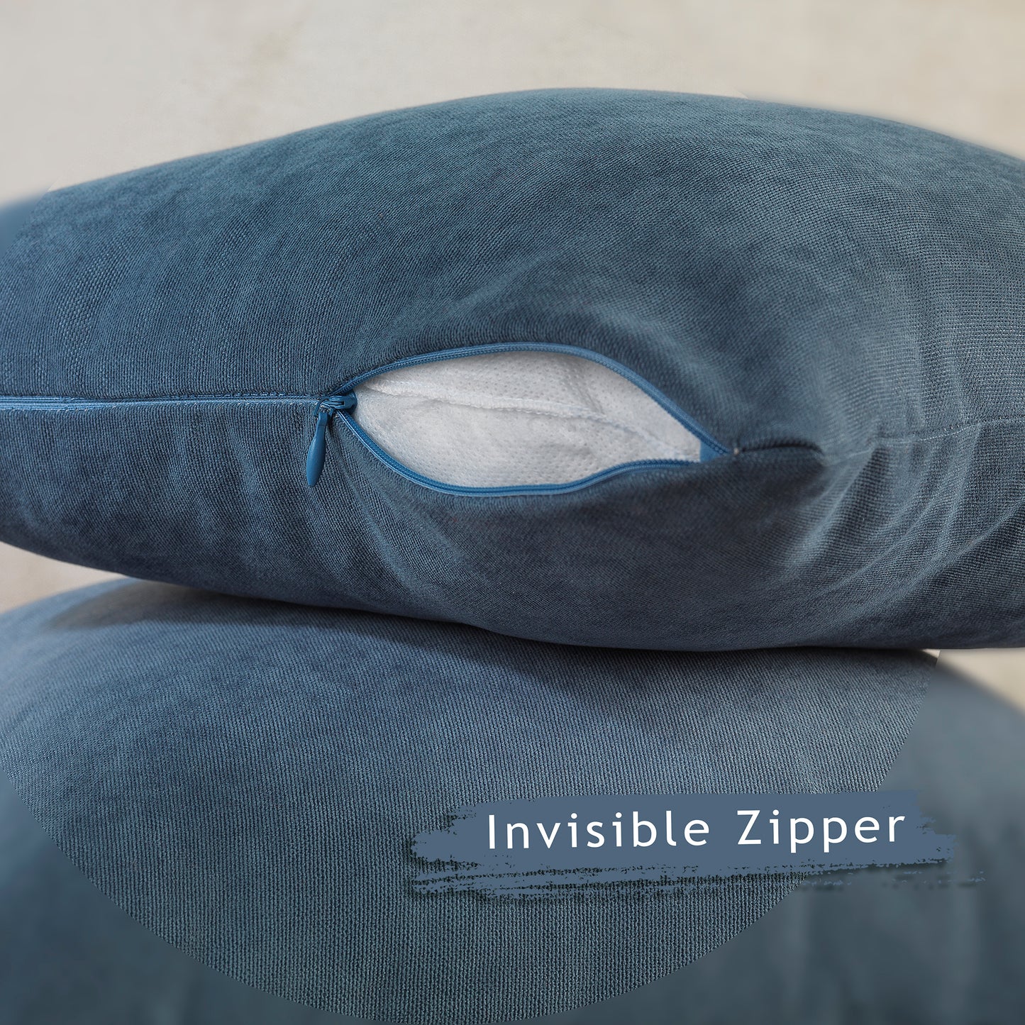 Decorative Cushion Covers Set of 2 Hidden Zipper - Sky Blue