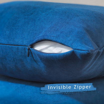 Decorative Cushion Covers Set of 2 Hidden Zipper - Navy Blue