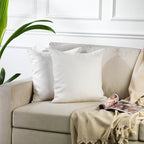 Decorative Cushion Covers Set of 2 Hidden Zipper - Off White