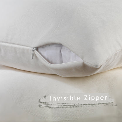 Decorative Cushion Covers Set of 2 Hidden Zipper - Off White