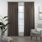 Decorative Pinch Pleated Curtain Single Panel - Light Brown