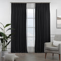Decorative Pinch Pleated Curtain Single Panel - Black