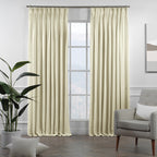Decorative Pinch Pleated Curtain Single Panel - Cream