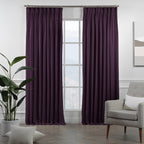 Decorative Pinch Pleated Curtain Single Panel - Purple