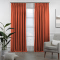Decorative Pinch Pleated Curtain Single Panel - Burnt Orange
