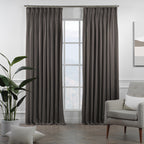 Decorative Pinch Pleated Curtain Single Panel - Stone