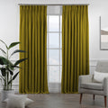 Decorative Pinch Pleated Curtain Single Panel - Olive Green