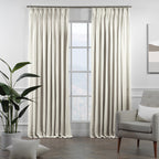 Decorative Pinch Pleated Curtain Single Panel - Off White